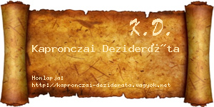 Kapronczai Dezideráta névjegykártya