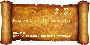Kapronczai Dezideráta névjegykártya
